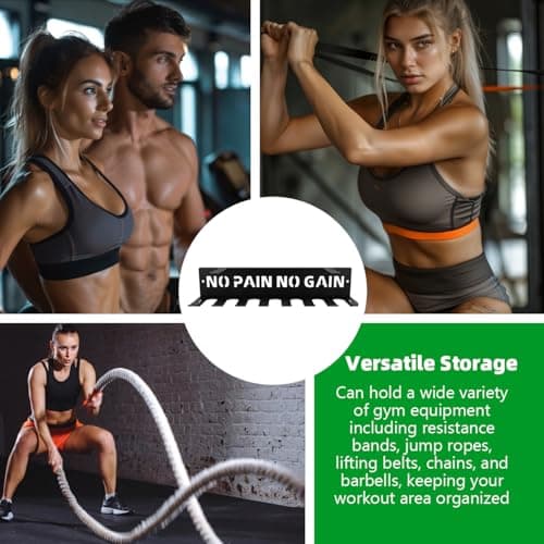 Multi-Purpose Gym Equipment Storage Rack Fitness Accessories Heavy Duty Hanger Yoga mat Holder Exercise Tools Hook for Resistance Bands Jump Ropes Weight Belts Hula Hoop Home Foam Rollers - Thumbnail 4