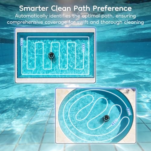 Obito H1 Robotic Pool Cleaner, Powerful Robotic Cleaner with Dual Suction Inlets, Cordless Automatic Pool Cleaner for Cleaning the Bottom of the Pool, 130-Min Runtime (Cannot Climb Walls) - Thumbnail 5
