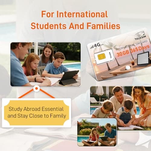 International Data SIM Card 30GB 365 Days, 4G LTE Travel SIM Card Support 45 Countries USA/UK/Europe/Asia/Africa, Prepaid Data Only Travel SIM for Unlocked Phones, Tablets, WiFi Hotspots, No Contract - Thumbnail 5