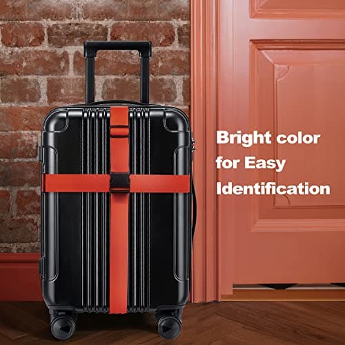Luggage Straps for Suitcases TSA Approved Travel Belt 4 Pack by Chelmon (Red) - Thumbnail 6