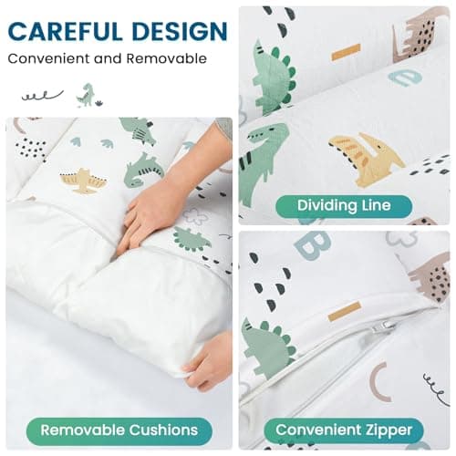 BlueWood Cushion for Climbing Arch, Montessori Philosophy Soft and Non-Slip Pillow for Kids, Pikler Cushion for Reading, Playing, Games, Parties (Dinosaur) - Thumbnail 6