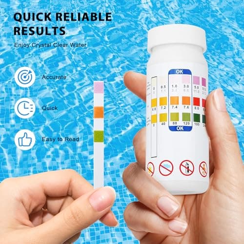 Ainkter Pool Test Strips - 3-in-1 Pool Water Testing Kit for Chlorine/Bromine, pH, Alkalinity - Easy and Accurate Hot Tub Test Strips for Swimming Pools & Spas - 50 Strips - Thumbnail 3