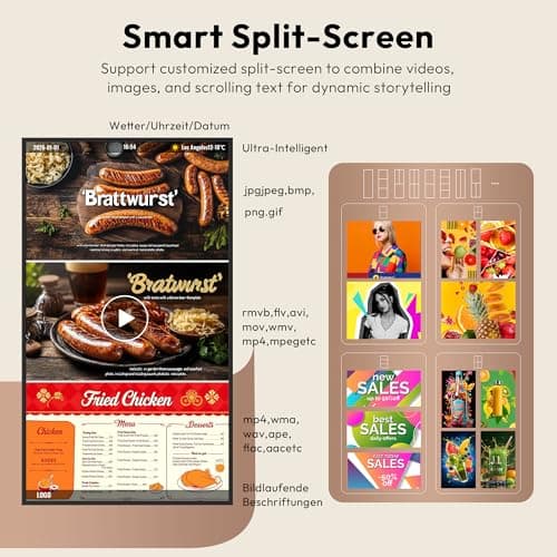 43″ Digital Signage,3000 Nits Auto-Brightness Adjustment,Android 14, Floor Standing Digital Kiosks Displays,CMS/WiFi/HDMI/USB Input Auto Media Player, Totem Advertising Digital for Shop Window - Thumbnail 4