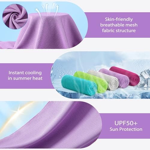 Ymomode Cooling Towels - 5 Pack Gym Towels, Gym Towel for Working Out, Yoga Towel, Quick Dry Towel for Running, Camping, Fitness & More Activities - Thumbnail 5