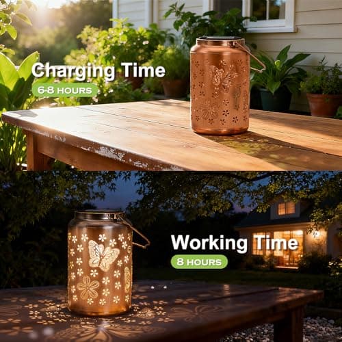 Gifts for Mom 2 Pack Butterfly Solar Lights Outdoor Garden Decor for Outside, Butterflies Solar Lantern Outdoor Waterproof for Outdoor Decor - Thumbnail 5