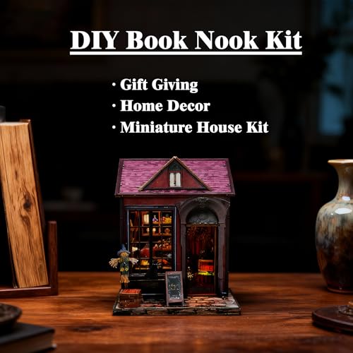 Joibabe Magic Cabin Miniature Dollhouse with LED Lights, Vintage Furniture & Decor – Handcrafted Fantasy Shop Display for Home Decor, Collectibles & Gifts - Thumbnail 3