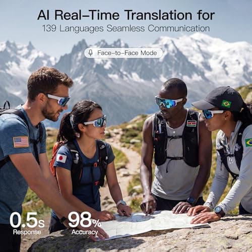 Sport AI Smart Glasses with Camera and EIS Stabilization, Bluetooth 8MP HD Camera 1200P Video Recording, AI Voice Assistant Photo Recognition, Real-Time Translation, Polarized Lenses Sunglasses - Thumbnail 6