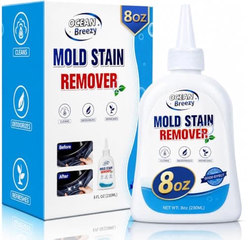 OceanBreezy Mold Stain Remover Gel 8 Fl Oz, Household Grout Surface Cleaner, Cleaning Gel for Washing Machine, Refrigerator Strips, Tiles, Bathroom Kitchen Sinks, Damp Areas