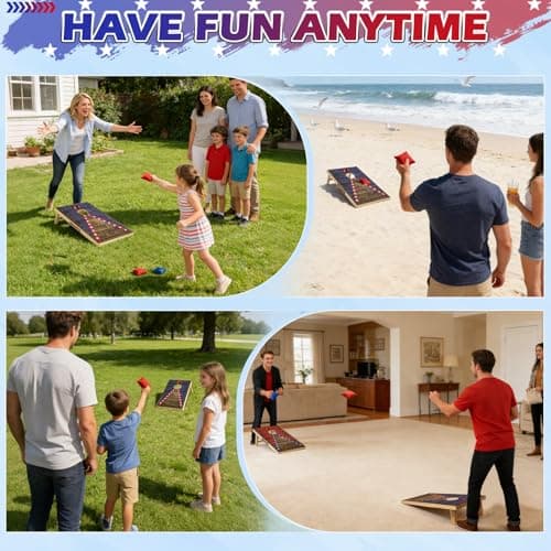 HQGZQL 2x1 ft Cornhole Board Set with Score Counter, Corn Hole Games for Adults with 8 Bean Bags, Portable Cornhole Game with Canvas Bag, Corn Hole Boards Set Regulation Size for Outdoor Lawn Backyard - Thumbnail 6
