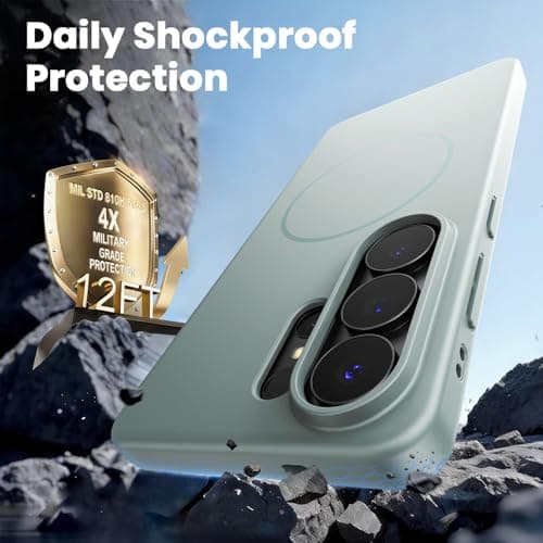 WSKEN Magnetic for Samsung Galaxy S26 Ultra Case - 100% Fit for MagSafe, Skin Friendly Grip Military Grade Shockproof Protective Cover, Slim Thin Phone Case for Galaxy S26 Ultra, Green - Thumbnail 5