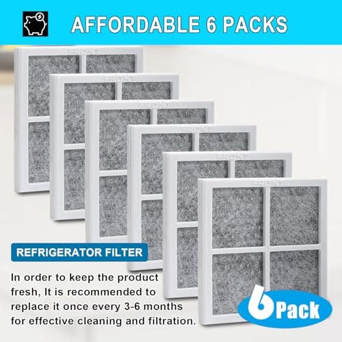 MEIYIDA LT120F Refrigerator Air Filter Replacement 6 Pack for LG Kenmore, Compatible with ADQ73214402 ADQ73214403 ADQ73214404 ADQ73334003 ADQ73334008 - Odor Remover Fresh Air Filter - Thumbnail 6