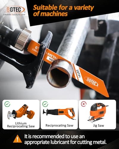 BGTEC 10-Piece Reciprocating Saw Blade Set with Storage Box - 6" and 9-1/2" Metal&Wood Cutting, Pruning Saw Blades - Thumbnail 6