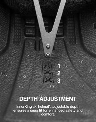 InnerKing Lightweight Ski Helmet for Men and Women with Action Camera Mount, 12-Vent ABS Snowboard Helmet with Impact-Resistant EPS Foam, Adjustable Fit, Protective Snow Sports Helmet- - Thumbnail 3