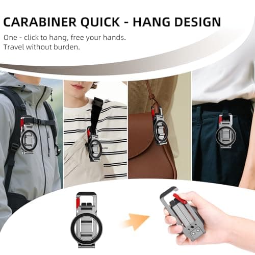 Flymile Magnetic Phone Tripod Stand for iPhone, Aluminium Lock Mini Tripod with Arca-Swiss, for MagSafe Smartphone Holder Quick Mount with 1/4'' Screw Hole and Cold Shoe for iPhone 17 16 15 14 13 12 - Thumbnail 2