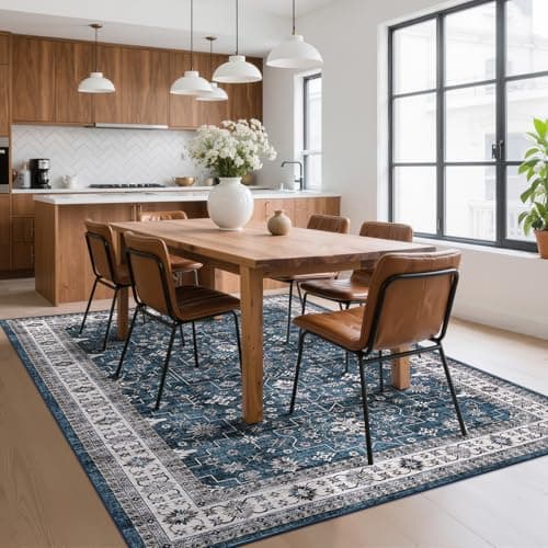 GarveeHome 5x7 Area Rug Vintage Tribal Washable Rugs for Living Room Bedroom, Soft Low Pile Non Slip Accent Floor Mat Oriental Print Throw Rug Indoor Carpet Dining Room Playroom - Thumbnail 2