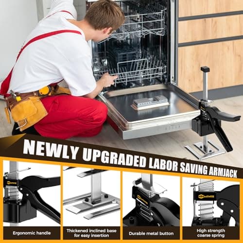 Mtnte Labor Saving Arm Jack Handle 12 in Furniture Jack Drywall Lift for Wall Tile Locator, Multi Function Height Adjustment, Door Panel, Lever Arm Tool Board Weight 330lb, Lift Range 6.7In - Thumbnail 3