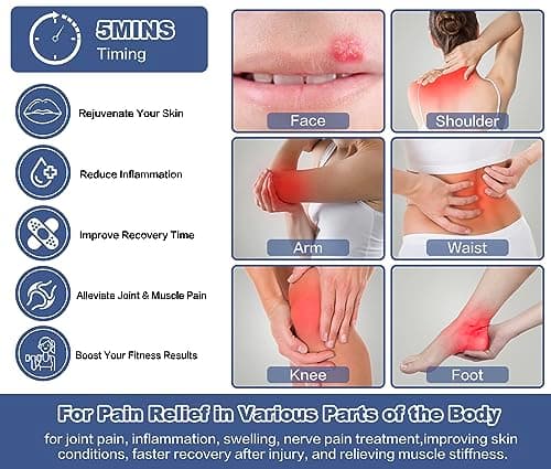 Infrared Red Light Device for Joints & Muscles, 460:630:660:850:900nm Cold Sore, Portable Near Infrared Wand for Face & Body Mouth Nose Effective 2 in 1 Modes - Thumbnail 3