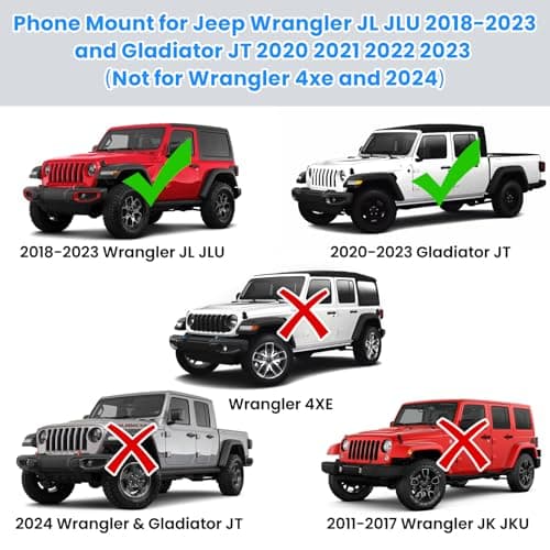DIAMOOKY Upgraded Metal Phone Mount for Jeep Wrangler JL JLU 2018-2023 and Gladiator JT 2020-2023 Magnetic Phone Holder Dash Mount System Kit Dashboard Accessories Driver Side (Not for 4xe & 2024+) - Thumbnail 2