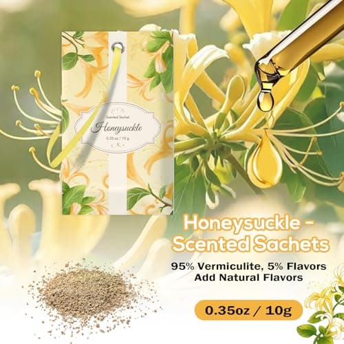 SCENTORINI Scented Sachets for Drawers and Closets, Honeysuckle Scent 14 Pack, Long-Lasting Sachets Bags Wardrobe Freshener for Small Space, Luggage, Clothes Storage, Suitcases - Thumbnail 2