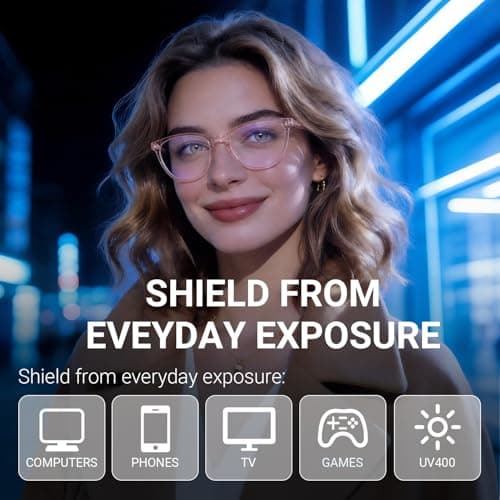 Ynaahi Blue Light Glasses for Men Women, Blue Light Blocker, 99% UV Protection. Ideal for Computer Use, Gaming, Reading. - Thumbnail 3