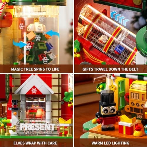 QiqoPoyee Gift Factory House Building Blocks Set, Rotating Display Building Toys, Creative Architecture and Collection Building Block Sets for Adults, Party Gift for Boys Girls 8-14+ (2775PCS) - Thumbnail 5