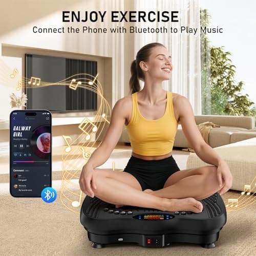 Vibration Plate Exercise Machine, 130 Levels Full Body Workout Vibrating Plate for Lymphatic Drainage Weight Loss, 450 Lbs Capacity Shake Fitness - Thumbnail 4