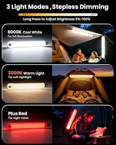 24" Inflatable Solar Camping Lantern,Magnetic LED Tube Light with USB-C 2000mAh Phone Charger,IP66 Waterproof TPU Tent Light for Hurricane Emergency,Backpacking & Off-Grid Survival (Green) - Thumbnail 4