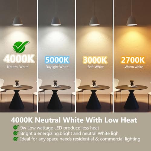 DAYBETTER 24Pack BR30 Led Bulb 65W Equivalent, Dimmable Flood Light Bulbs Indoor, E26 Base, 4000K Neutral White, 9W, 800 LM, Recessed Lighting Bulbs for Ceiling, Recessed Can, Living Room and Kitchen - Thumbnail 2