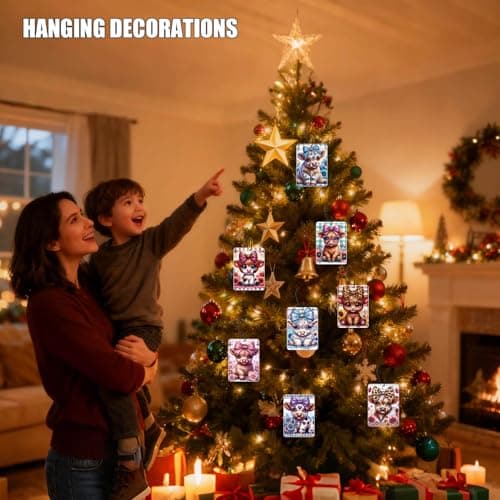 Car Air Fresheners Highland Cow Gifts Ornament for her 8 Pack, Cute Cow Hanging Car Accessories Interior for Women Wife Girls Lover Home Decorations Gift Birthday Party Valentines Day Gifts - Thumbnail 4