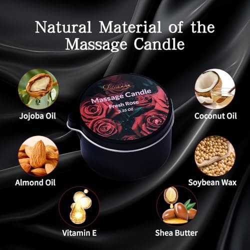 Massage Candle 4 Pack Body Care Low Temp Soybean Warming Massage Oil 13.4oz - Thumbnail 2