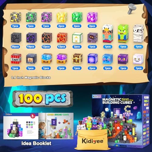 Magnetic Blocks - Mine Magnet World Building Toys for Kids Ages 4-6 6-8 8-12, STEM Magnetic Building Blocks Kids Sensory Toys Games, Gift for 3+ Year Old Boys and Girls - Thumbnail 6