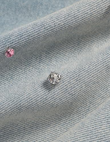 Aelfric Eden Rhinestone Wide Leg Jeans High Waisted Loose Streetwear Straight Baggy Denim Pants Vintage Y2K Trousers Blue - Thumbnail 3