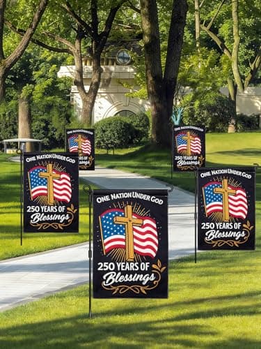 250 Anniversary USA Flag Garden Flags for Outside Double-Sided Patriotic Banner 12x18 Inch Yard Decor, Flag Only - Thumbnail 5