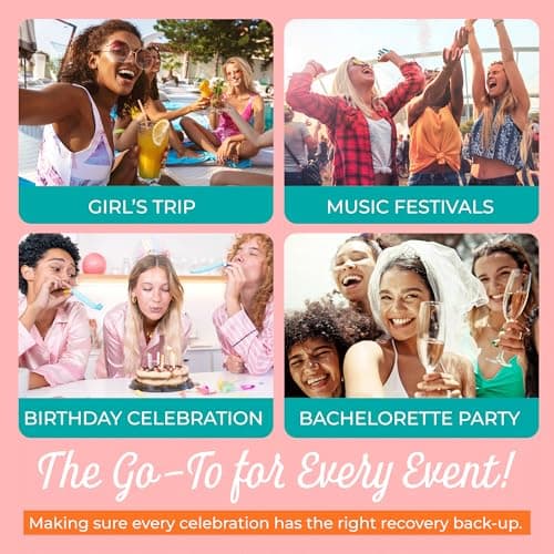 Hangover Kit (10 Pack) Pre-Filled Party Favors for Bachelorette Party Favors & Weddings – Party Recovery Bag, Bulk Hangover Favors for Girls Trips, Wedding Parties & 21st Birthdays | Rally Bag - Thumbnail 2