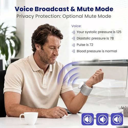 FondCircle Wrist Blood Pressure Monitor, Bluetooth Automatic Blood Pressure Cuff for Home Use, Talking Digital Machine with Smart App Sync, 3-User Mode 398 Memory, (5.3"-8.5" in Cuff) - Thumbnail 2
