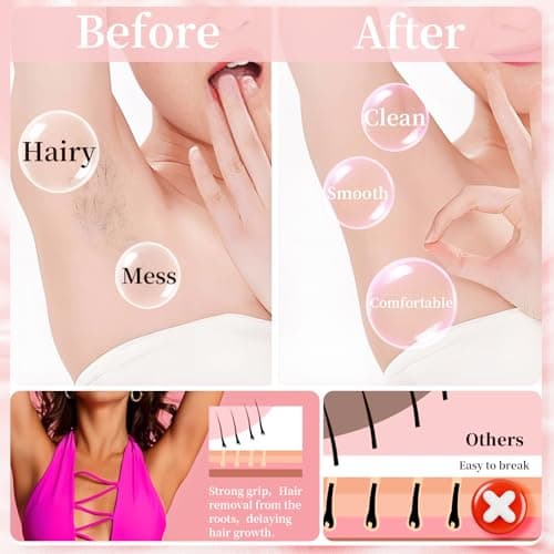 Chulan Wax Beads for Hair Removal-Sensitive Skin Formula-14.1oz Hypoallergenic Hard Waxing Bead for Face Body, Large Heart Professional Wax Beans for Coarse Hair, Brazilian, Bikini, Facial, Leg, Pink - Thumbnail 3