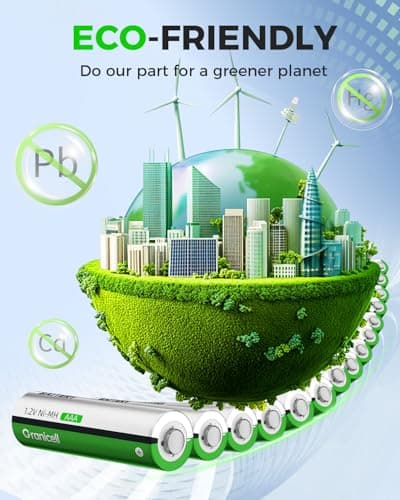 Granicell Rechargeable AAA Batteries with Charger,8 Pack 1100mAh Low Self Discharge Triple A Batteries with 8 Bay AA AAA Smart Battery Charger for Ni-MH Ni-CD,Independent Slot - Thumbnail 5