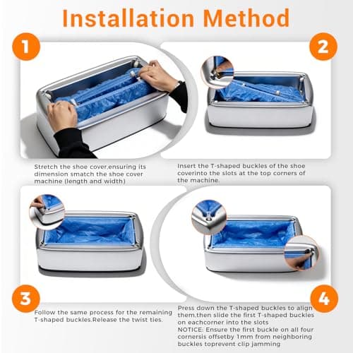 VMYTH Automatic Shoe Cover Dispenser,100 High-Quality Non-Woven Fabric Shoe Covers,Shoe Covers Disposable Dispenser,No Electricity Needed Shoe Cover Machine for House/Office/Lab,Fits Most Shoe Sizes - Thumbnail 5