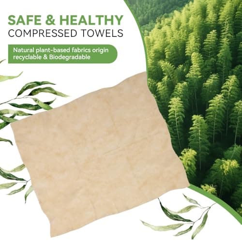 Compressed Towel Tablets, Bamboo Camping Toilet Paper Tablets, Disposable Coin Tissues, Perfect for Travel, Hiking, Backpacking - 100 Pack - Thumbnail 4