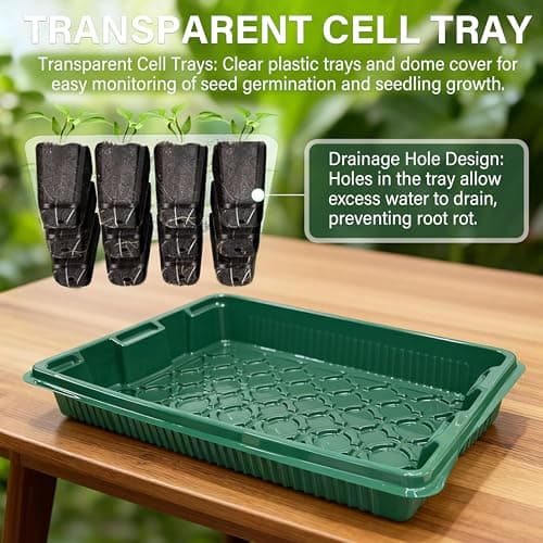 Seed Starter Tray with Grow Light, 2 Pack - 80 Cells Indoor Seeding Kit with Adjustable Humidity Dome, 10 Brightness Levels & Timer & Soil Hygrometer & Seedling Tools, All-in-readiness Seeding Kit - Thumbnail 3