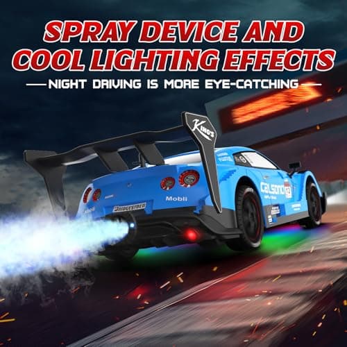 LFOLUSU Remote Control Car RC Drift Car 1:16 Scale 4WD RC Vehicle with LED Lights 2.4GHz 30km/h RTR High Speed Racing Sport Toy for Adults Boys Girls Kids Gift 2Pcs Rechargeable Battery - Thumbnail 3