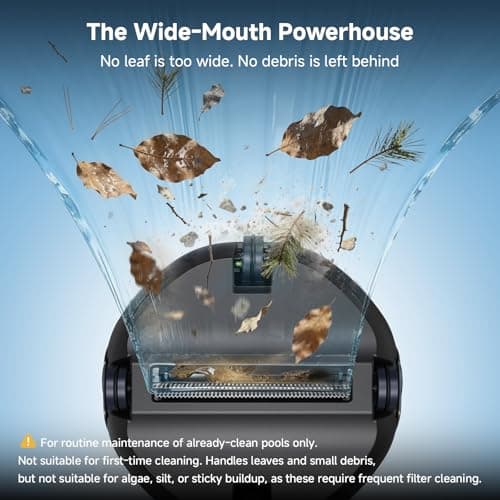 Pooloob PF1 Cordless Pool Vacuum Cleaner Robot for Daily Pool Maintenance, Floor Only Cleaning for Above/In Ground Pools, Triple Filtration, Floating Buoy & Tether, Not for Initial or Deep Cleaning - Thumbnail 3