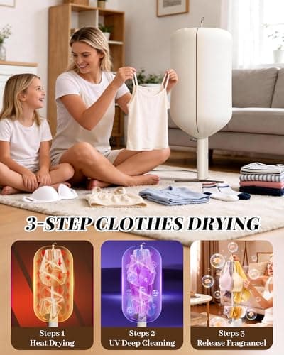 Zylo Portable Dryer for Clothes, Mini Portable Clothes Dryer Machine with Fragrance Disc, Adjustable Timer, Low Noise, Fast Drying, for Laundry Apartment RV Travel Dorm - Thumbnail 3