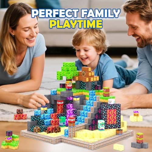 Magnetic Blocks, Build Mine Magnet World Rainforest Set for Kids Ages 4-8 - Thumbnail 5