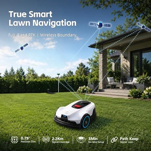 Proudeer DW1500 Wireless Robotic Lawn Mower, GPS RTK & AI Vision Navigation,up to 0.35 Acre Robot Mower with 3D Obstacle Avoidance, Auto Height, IPX6 Waterproof for Smart Home Yard Care - Thumbnail 2