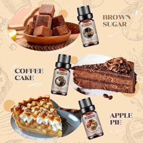 Bakery Essential Oils Set, Gifts for Mom & Wife, Fragrance Oils for Diffusers,Candle & Soap Making,Aromatherapy Oil -,Chocolate, Coffee Cake, Coffee, Apple Pie,Brown Sugar, Leather Scents - Thumbnail 3