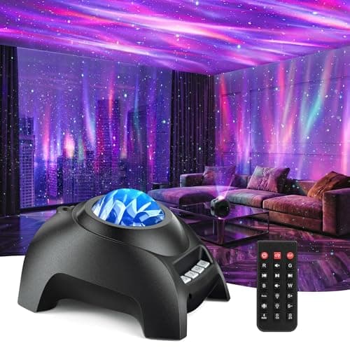 Northern Galaxy Light Aurora Projector, Star Projector with 33 Light Effects, Starry Nebula LED Lamp for Bedroom with Remote Control, White Noise, Kids/Adults Room Decor, Bluetooth Speaker for Parties - Image 1