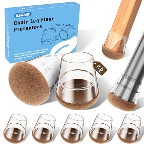 Nxoizam Chair Leg Floor Protectors Extra Small 24PCS,Silicone Chair Leg Protectors for Hardwood Floors Round Chair Leg Caps/Covers Prevent Scratches Reduce Noise.Clear (Fit:10/16~13/16) - Image 1