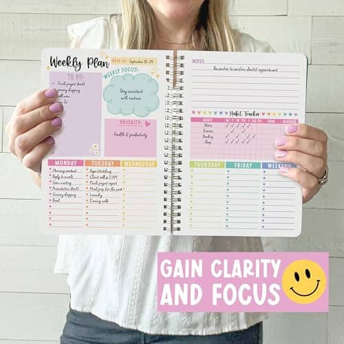 Undated Planner Weekly and Monthly - Spiral Undated Weekly Planner for Kids & Adults, Week Planners Habit Tracker, Goal Planners Notebook for Work, Agenda Planning Notebook - Thumbnail 6