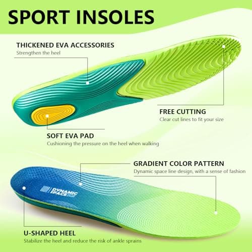 XINIFOOT Comfortable Replacement Shoe Insoles, Breathable Shock Absorption Inserts for Working Daily Use - Thumbnail 3